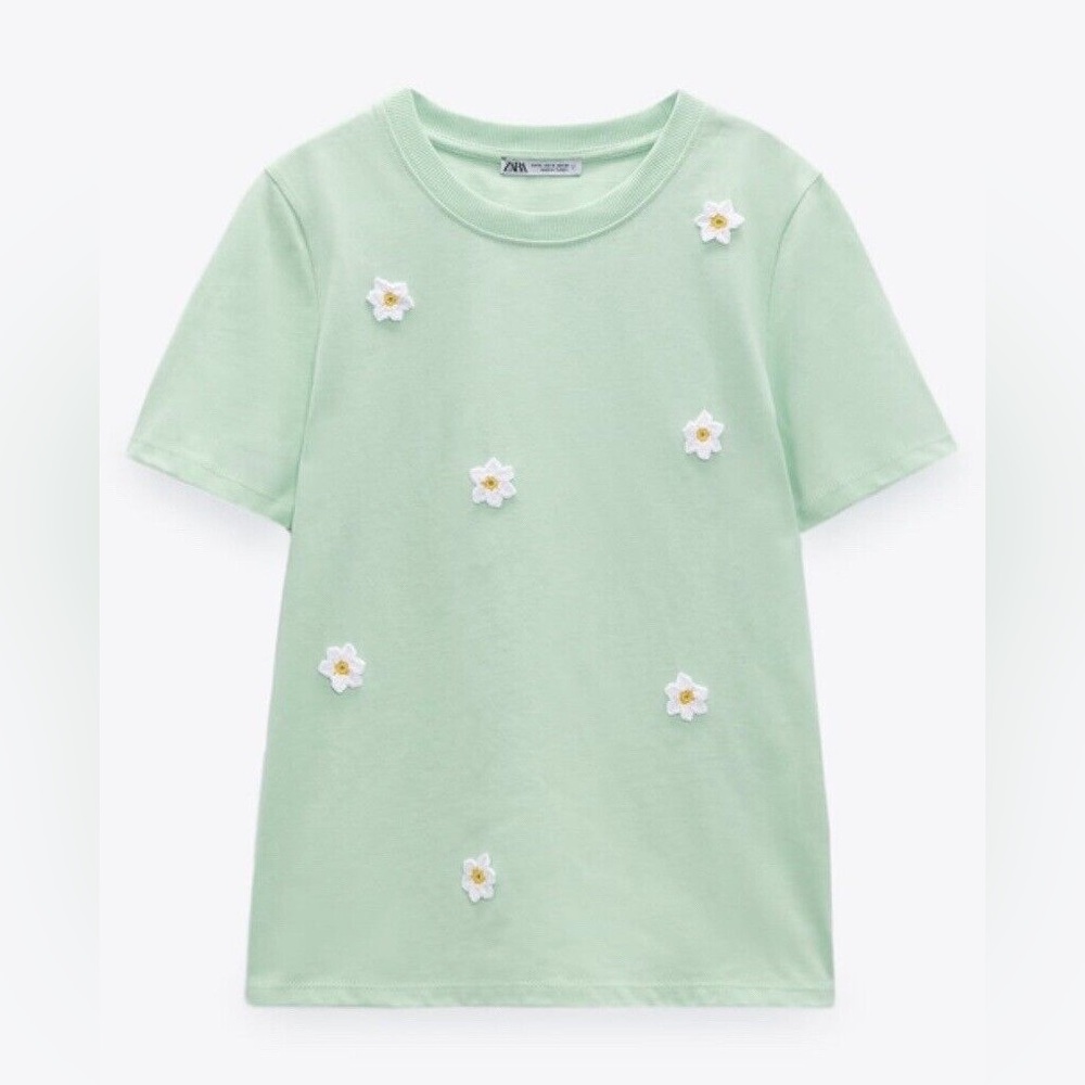 Zara Tshirt with Flower Applique